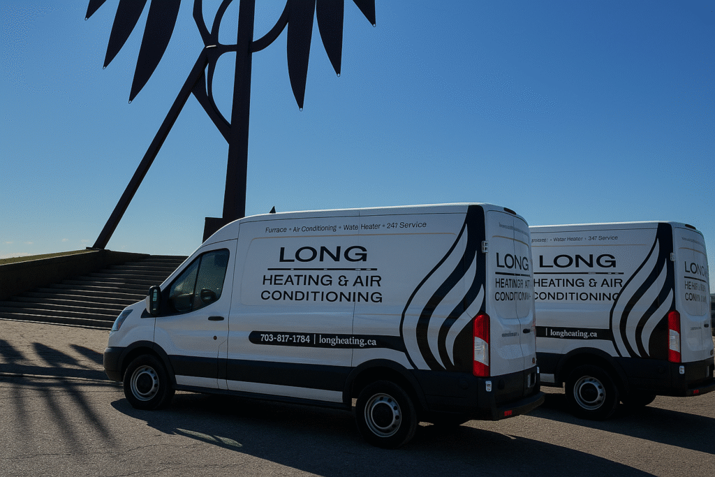 HVAC Barrie technician installing furnace in home